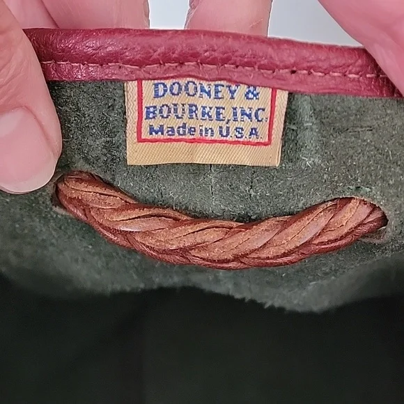 Dooney & Bourke Vintage Teton Drawstring Bucket Bag Green Drawstring - Picture 13 of 14